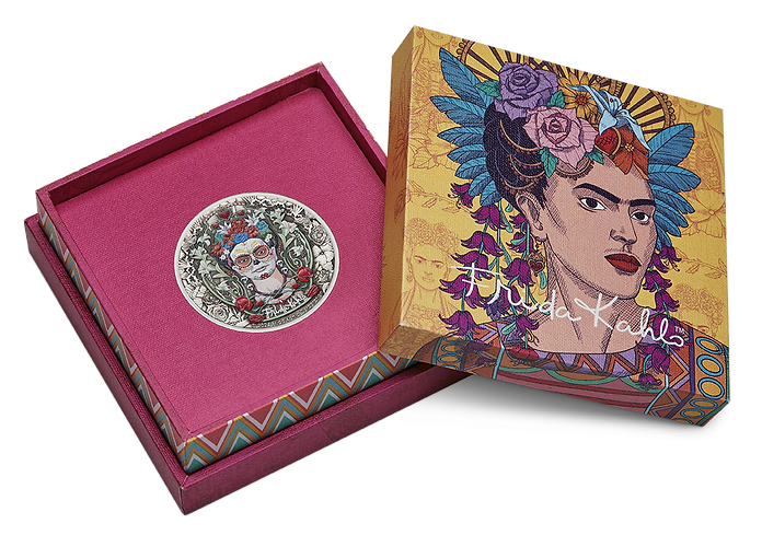 Tuvalu 2024 $2 Frida Kahlo - 2oz Silver Antiqued Coloured Coin
