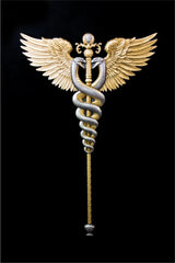 KOMSCO South Korea 2025 DIVINE WEAPONS Winged Staff 2.5 oz .999 Gilded Antiqued Silver Stacker