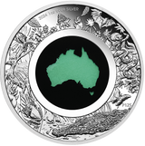 Australia 2024 $1 Great Southern Land  1 oz .9999 Silver Proof Chrysoprase Coin Perth Mint