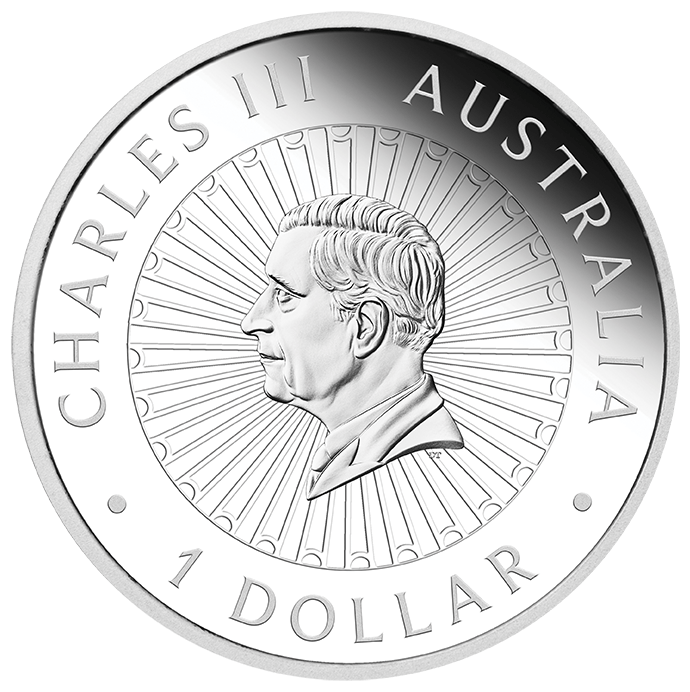 Australia 2024 $1 Great Southern Land  1 oz .9999 Silver Proof Chrysoprase Coin Perth Mint