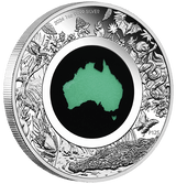 Australia 2024 $1 Great Southern Land  1 oz .9999 Silver Proof Chrysoprase Coin Perth Mint
