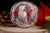 Gabon 2025 3000 Francs CFA Greater Thorn Bird 3oz .999 Antique Silver High relief Box Detail Detail UHR Banner Reverse  Banner