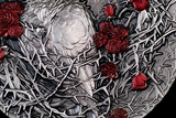 Gabon 2025 3000 Francs CFA Greater Thorn Bird 3oz .999 Antique Silver High relief Box Detail Detail UHR Banner Reverse Detail 2