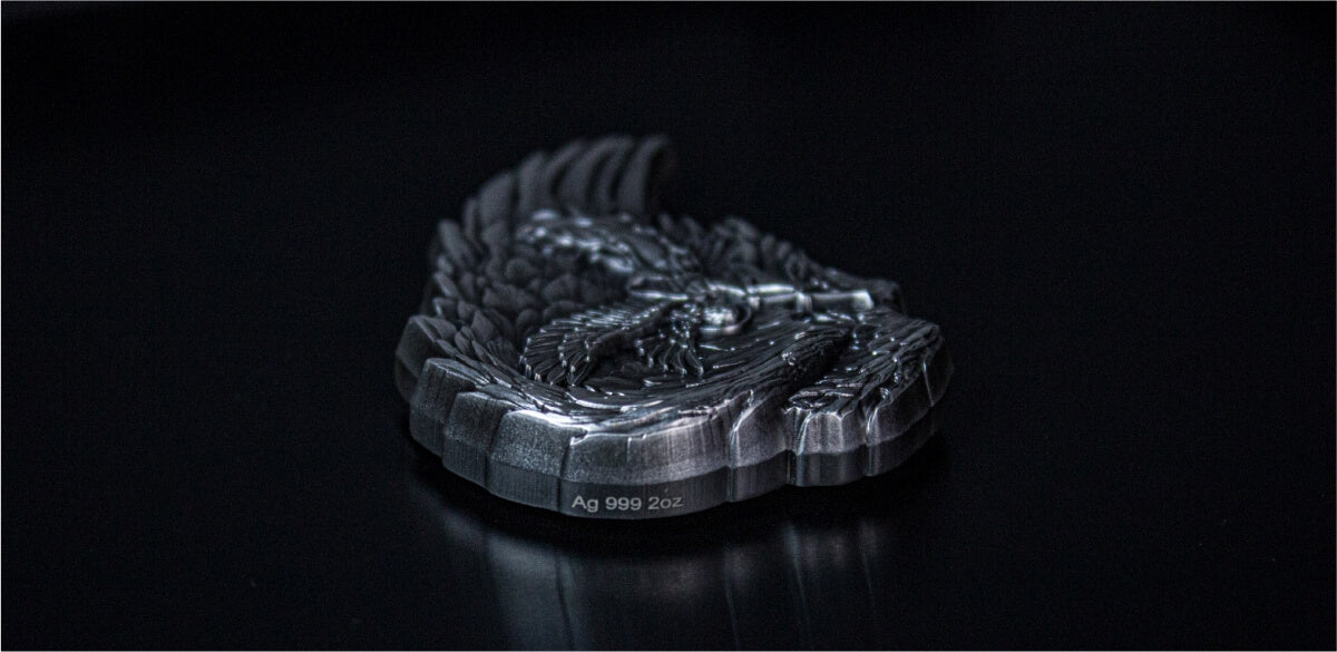 KOMSCO South Korea 2024 Archangel Gabriel 2 oz .999 Silver Antiqued Stacker