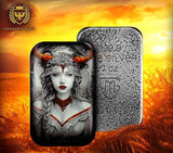 Germania Mint 2024 Goddesses: GEFION- 2 oz 999.9 Antique Silver Cast Bar