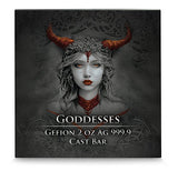Germania Mint 2024 Goddesses: GEFION- 2 oz 999.9 Antique Silver Cast Bar