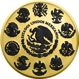 Mexico 2023 Libertad 1 Onza .999 Silver 24k Gold & Black Platinum