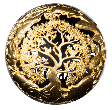 Samoa 2025 $5 NATURE AND TECHNOLOGY 2 Oz .999 Antiqued Silver Filigree Spherical Coin