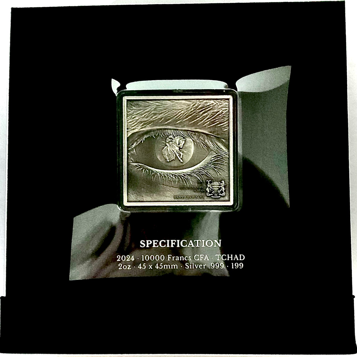 KOMSCO Chad 2024 10000 Francs CFA Lady Godiva 2 oz .999 Silver AntiqueObverse 