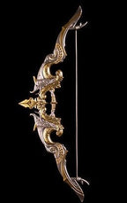 Decorative bow with intricate designs on a black background