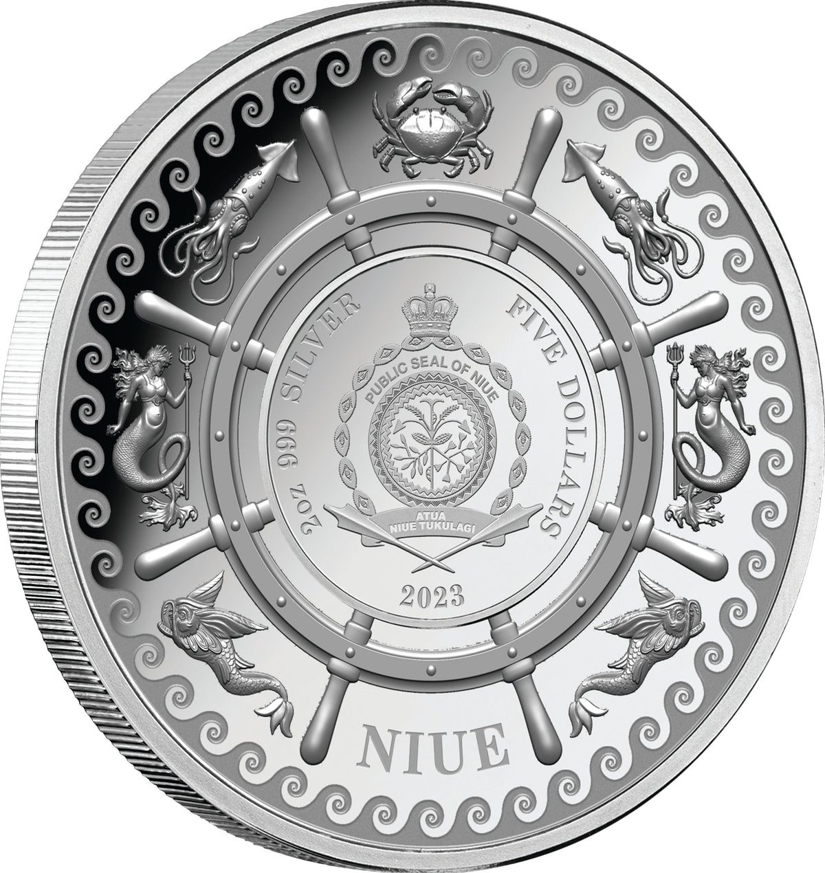 Niue 2023 $5 The Kraken 2oz .999 Silver Proof Coin 750 Minted Certificate # 200