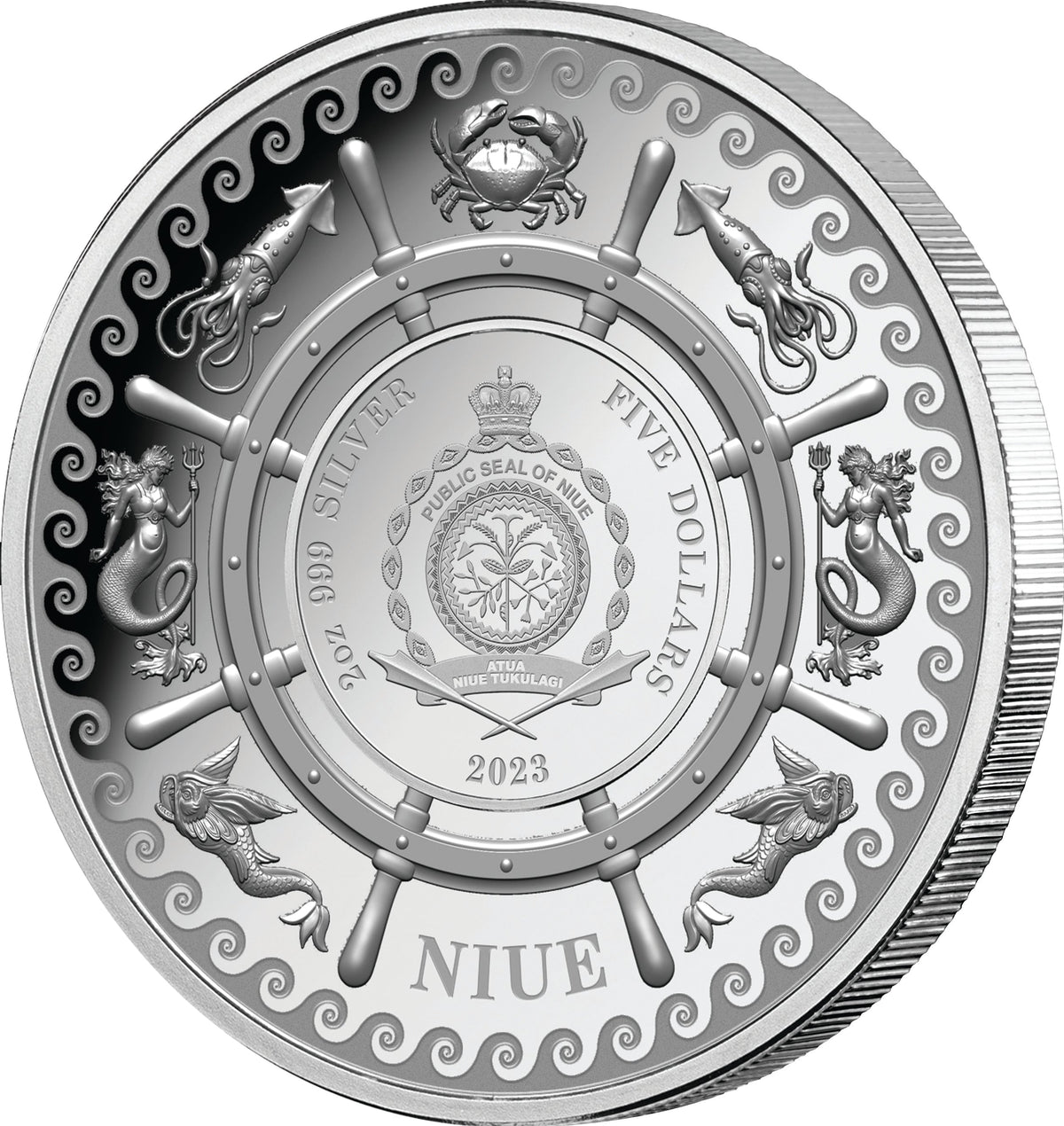 Niue 2023 $5 The Kraken 2oz .999 Silver Proof Coin 750 Minted Certificate # 200