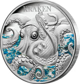 Niue 2023 $5 The Kraken 2oz .999 Silver Proof Coin 750 Minted Certificate # 200