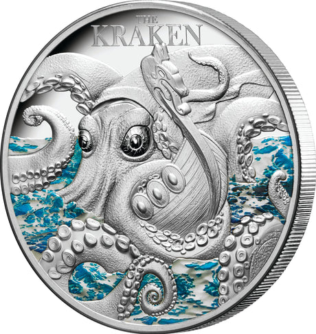 Niue 2023 $5 The Kraken 2oz .999 Silver Proof Coin 750 Minted Certificate # 200