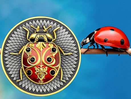 Niue 2024 $5 Ladybug 2 oz Silver Coin With Crystal Insert