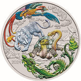 Australia 2024 $1  Chinese Myths and Legends - Four Guardians Lan 1oz.9999 Silver Carded Coloured BU Perth Mint