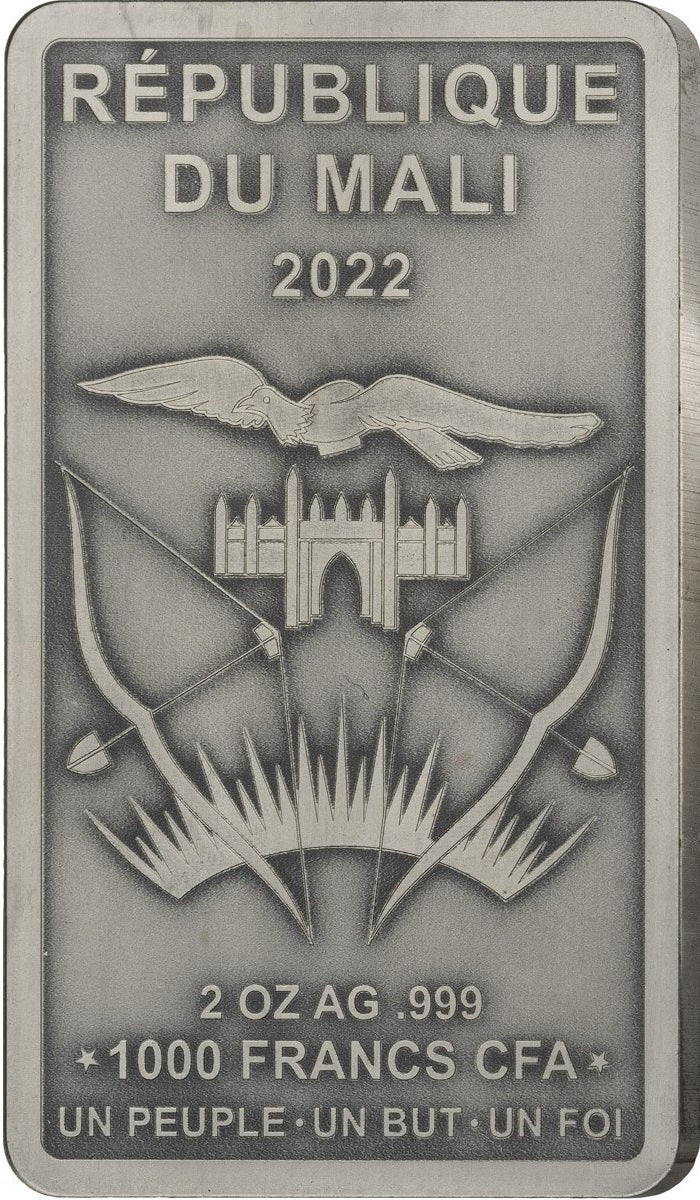 Mali 2022 1000 Franc Icons of Heritage- Egypt 2 Oz Antique Silver Coin Obverse