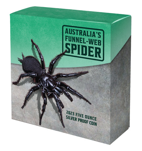 Niue 2023 $10 Australia’s Funnel-Web Spider Ultra High Relief 5oz .999 Silver Proof Coin 500 Minted 65mm