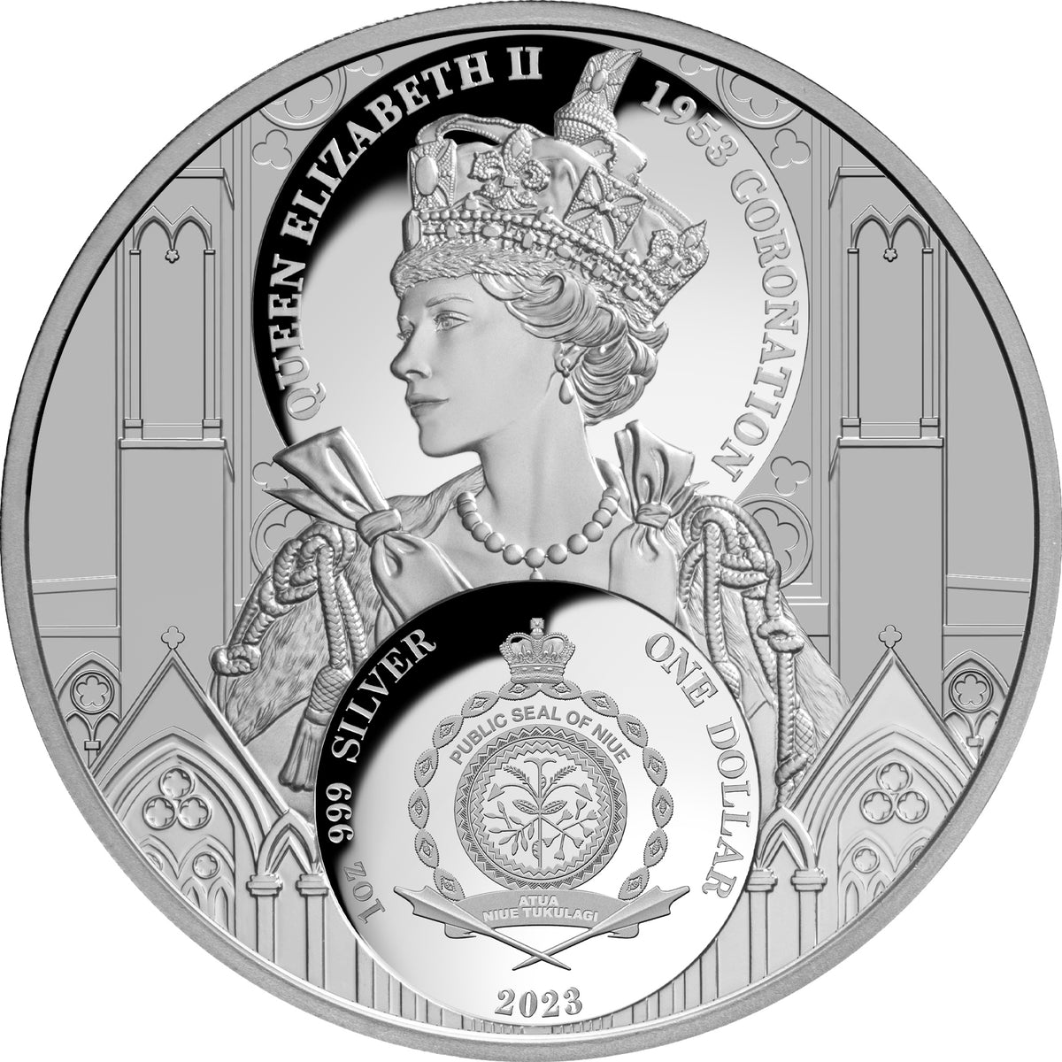 Niue 2023 $1 King Charles III Coronation 1oz .999 Silver Proof Coin