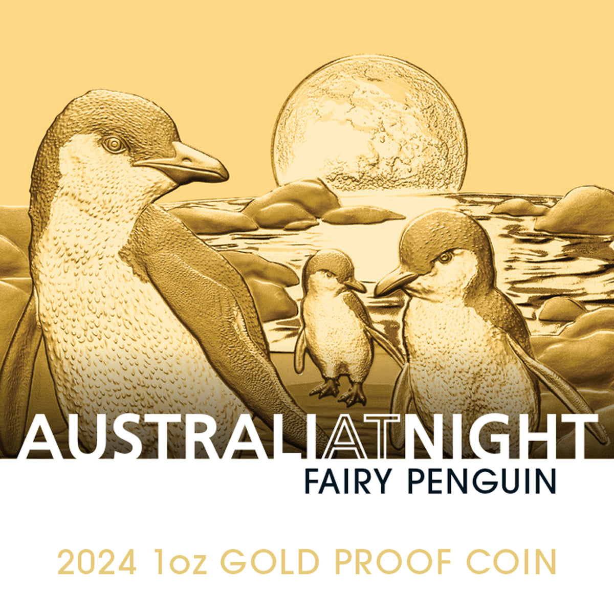 Niue 2024 $100 Australia at Night Fairy Penguins 1oz .9999 Gold Proof Coin