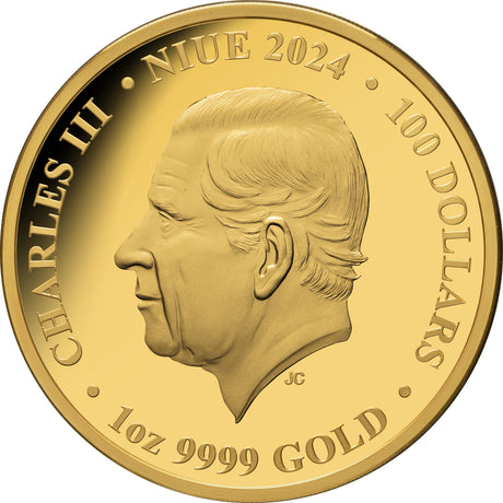 Niue 2024 $100 Australia at Night Fairy Penguins 1oz .9999 Gold Proof Coin