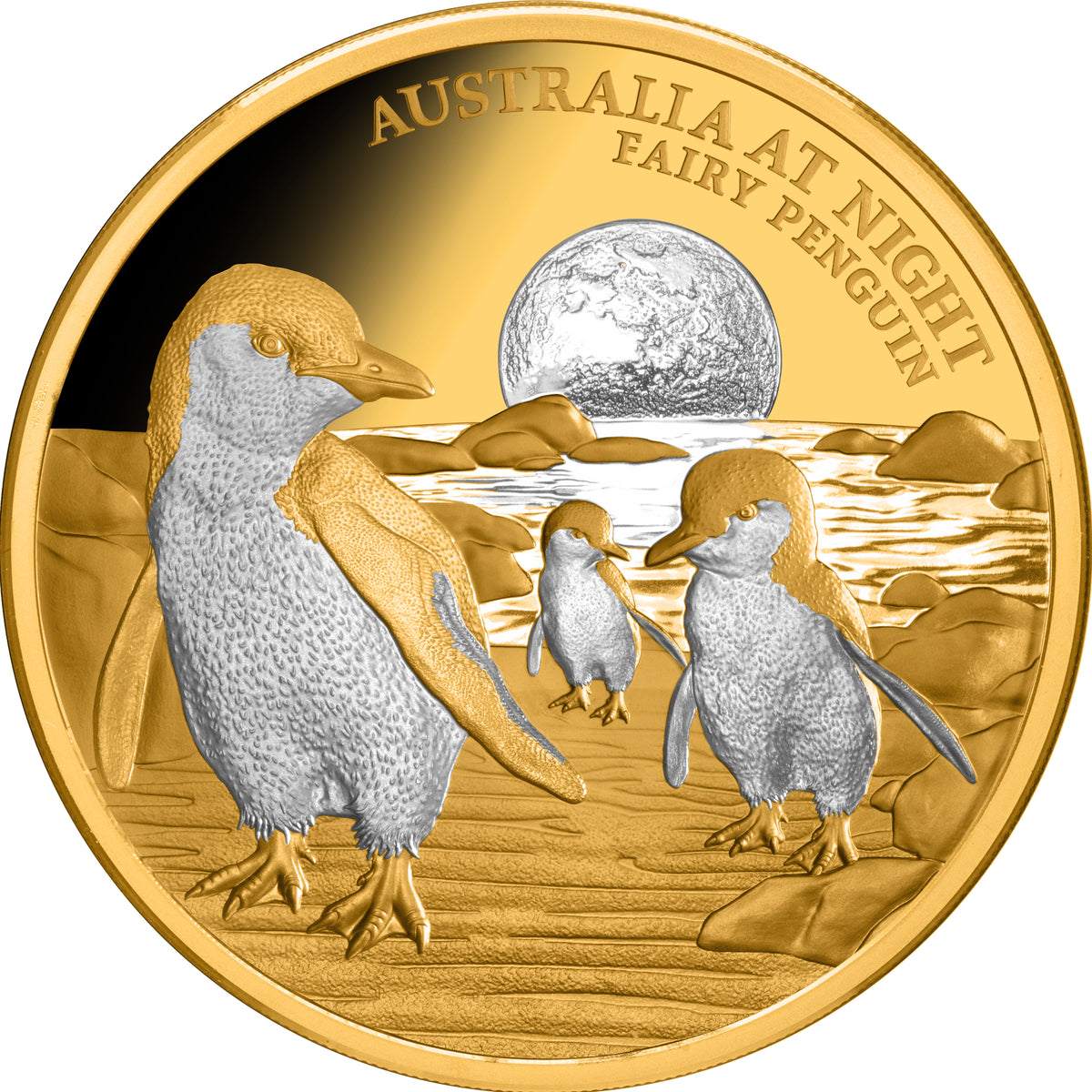 Niue 2024 $100 Australia at Night Fairy Penguins 1oz .9999 Gold Proof Coin