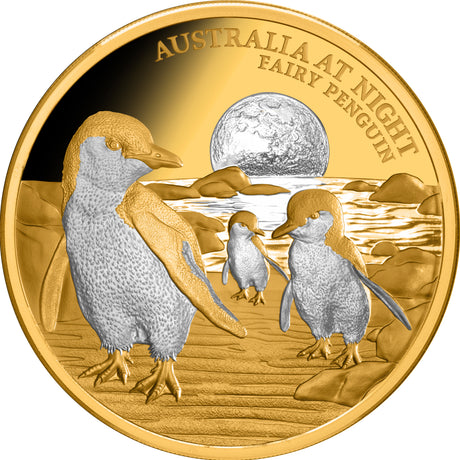 Niue 2024 $100 Australia at Night Fairy Penguins 1oz .9999 Gold Proof Coin