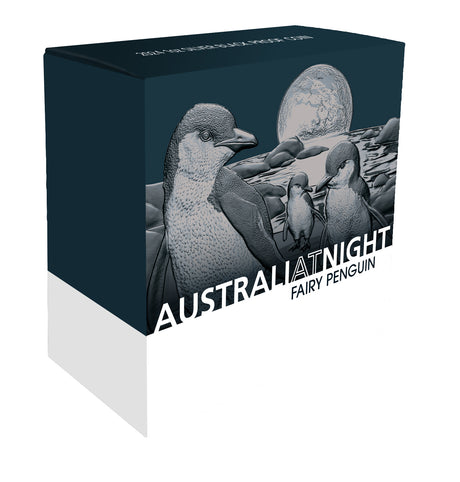 #111 CERTIFICATE Niue 2024 $1 Australia at Night Fairy Penguins 1oz Silver Black Proof Coin