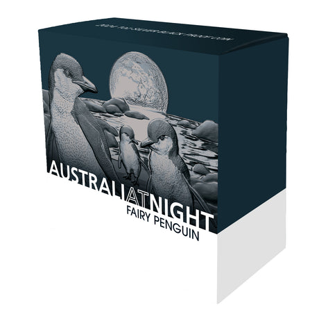#111 CERTIFICATE Niue 2024 $1 Australia at Night Fairy Penguins 1oz Silver Black Proof Coin