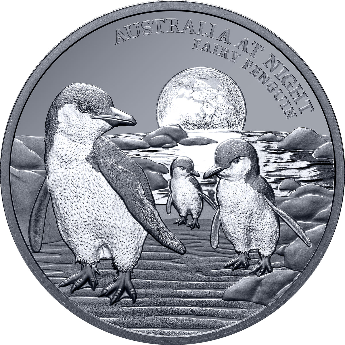 #111 CERTIFICATE Niue 2024 $1 Australia at Night Fairy Penguins 1oz Silver Black Proof Coin