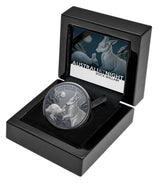 Niue 2023 $1 Australia at Night Rock Wallaby 1oz Silver Black Proof Coin Clamshell Case