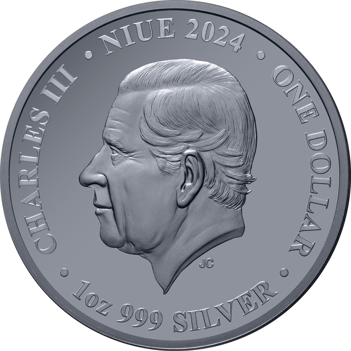 Niue 2023 $1 Australia at Night Rock Wallaby 1oz Silver Black Proof Coin Obverse