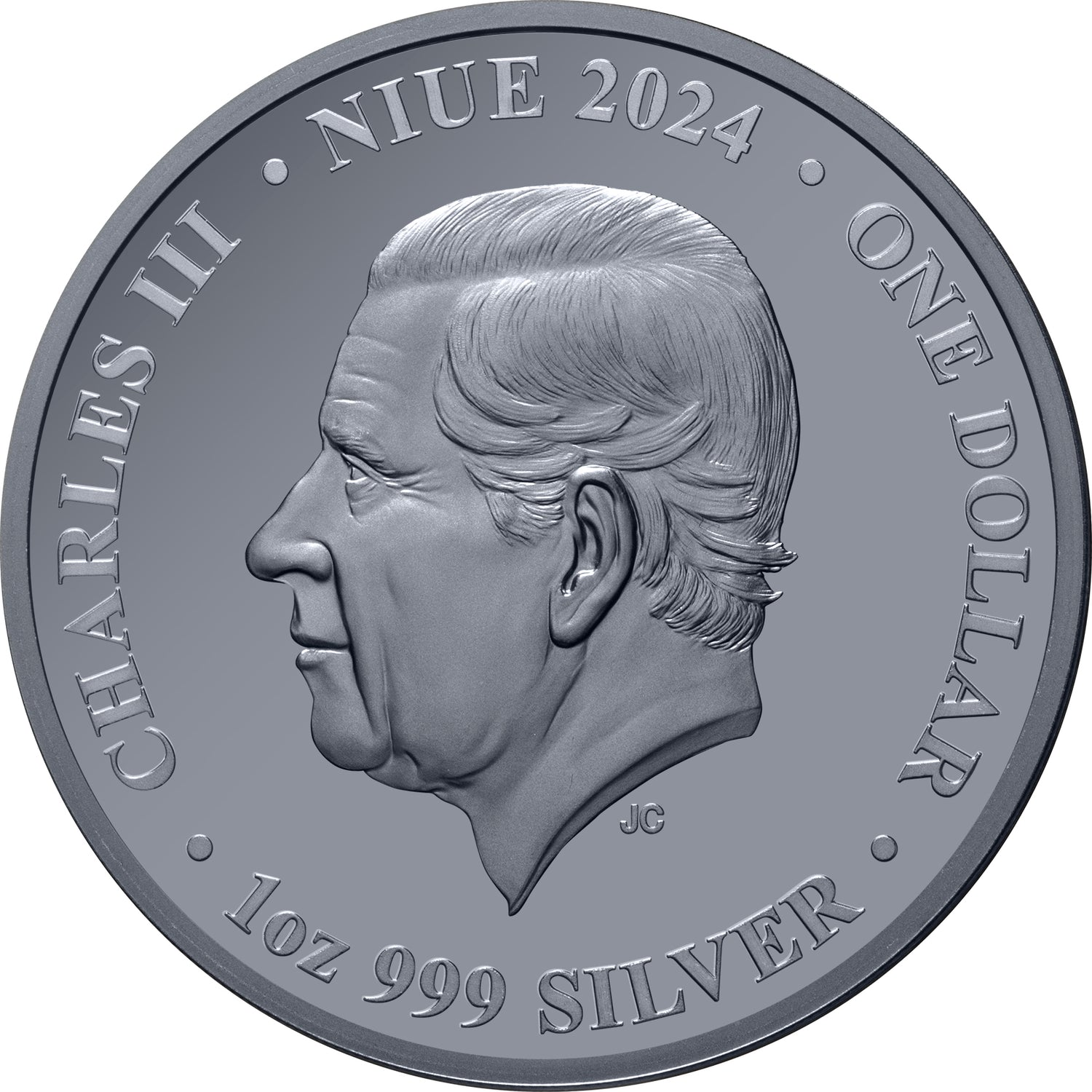 Niue 2023 $1 Australia at Night Rock Wallaby 1oz Silver Black Proof Coin Obverse