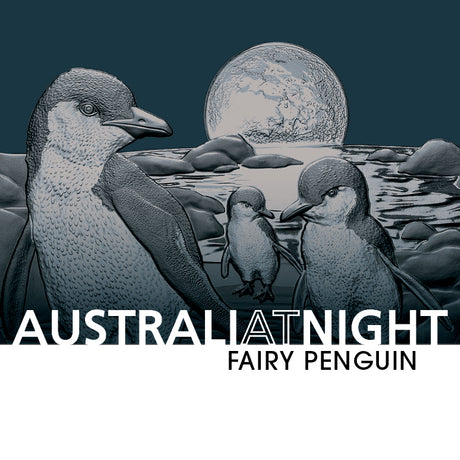 #111 CERTIFICATE Niue 2024 $1 Australia at Night Fairy Penguins 1oz Silver Black Proof Coin