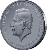 #111 CERTIFICATE Niue 2024 $1 Australia at Night Fairy Penguins 1oz Silver Black Proof Coin