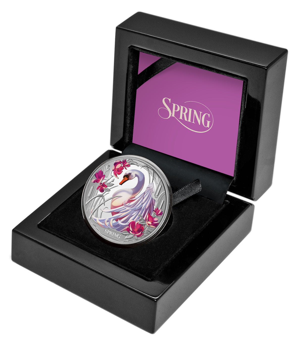 Niue 2024 $1 Seasons SPRING Swan 1oz .999 Silver Proof Coin Only 1000 Made