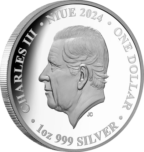 Niue 2024 $1 Seasons SPRING Swan 1oz .999 Silver Proof Coin Only 1000 Made