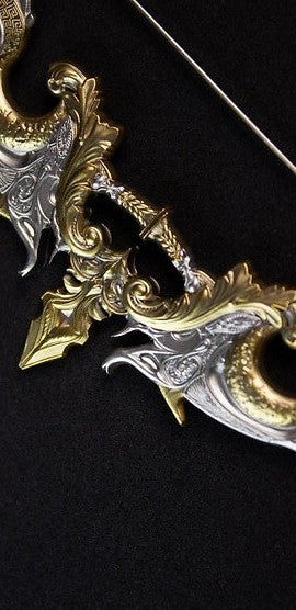 PRE-ORDER KOMSCO South Korea 2025 DIVINE WEAPONS Crescent Bow 2 oz .999 Gilded Antiqued Silver Stacker