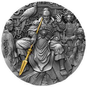 Niue 2023 Taizong of Tang 2 oz antiqued silver coin with gilded details
