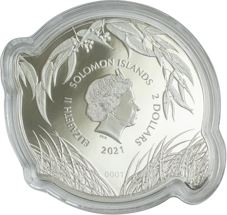 Solomon Islands 2021 $2 Tasmanian Tiger 1 oz .999 Colourised Silver Proof Coin