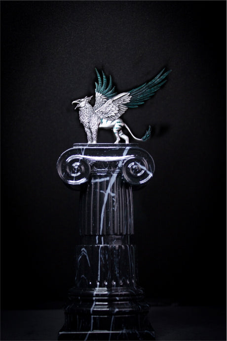 PRE -ORDER KOMSCO South Korea 2025 Mythical Beasts The Griffin 2 oz .999 Antiqued Silver Shaped Colorized Stacker