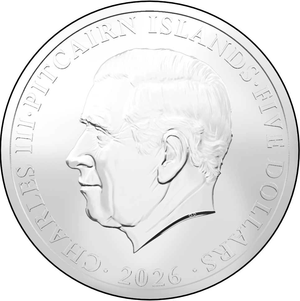 Pitcairn Islands 2026 $5 Golden Orb Weaver 1 oz .999 Silver Obverse