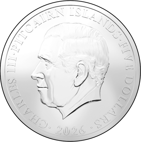 Pitcairn Islands 2026 $5 Golden Orb Weaver 1 oz .999 Silver Obverse