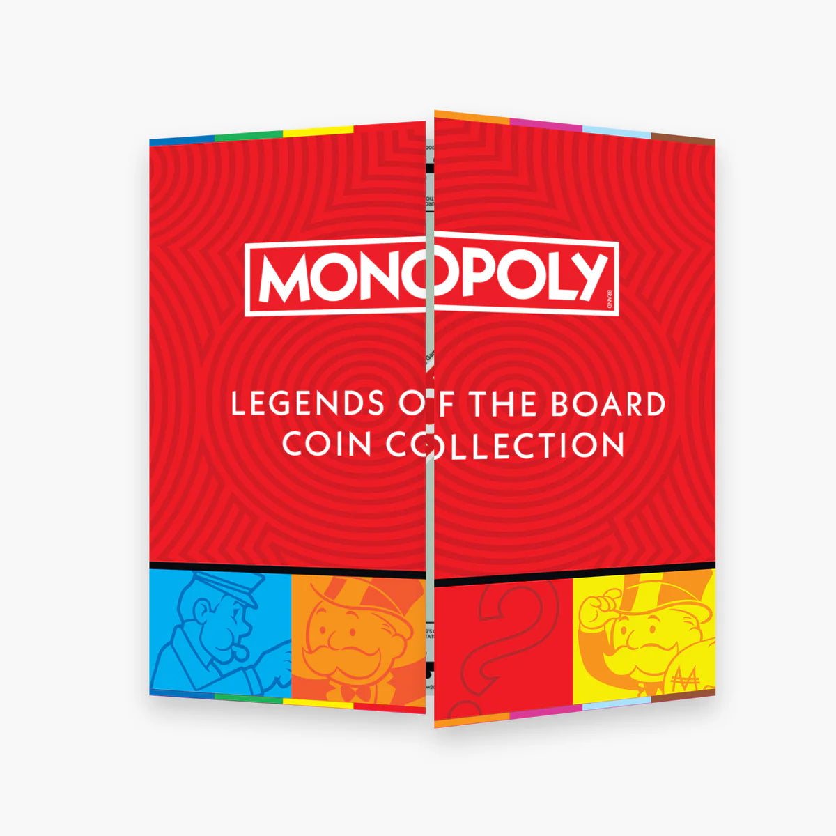 Monopoly Legends of the Board Coin Collection packaging on a white background