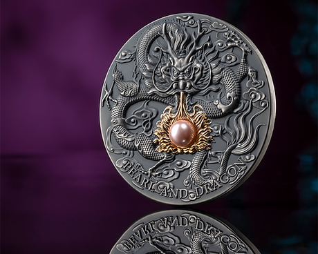Niue 2024 PINK PEARL AND DRAGON DIVINE PEARLS 2 oz Silver Coin