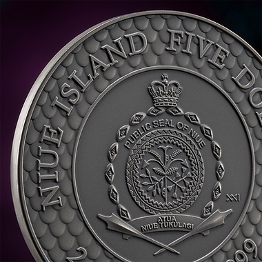 Niue 2024 PINK PEARL AND DRAGON DIVINE PEARLS 2 oz Silver Coin