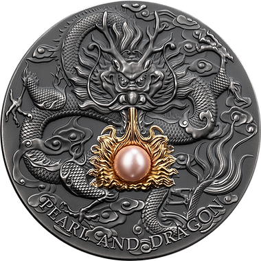 Niue 2024 PINK PEARL AND DRAGON DIVINE PEARLS 2 oz Silver Coin