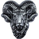 KOMSCO South Korea 2024 Big Horn Ram 2 oz .999 Silver Antiqued UHR Stacker Obverse
