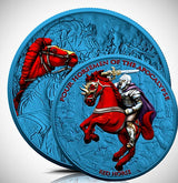 2024 Four Horsemen of the Apocalypse Red Horse – Space Blue 1 oz .999 Silver Coin