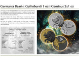 Germania Mint 2025 Germania Beasts: Gullinbursti Geminus 2 X 1oz .9999 Silver Gold and Black Edition